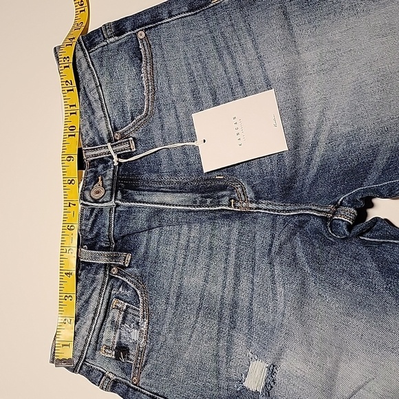 KanCan Boyfriend Blue Jeans Denim Pants Relaxed Fit Distressed Cuffed Blue 7 27 - Picture 13 of 16